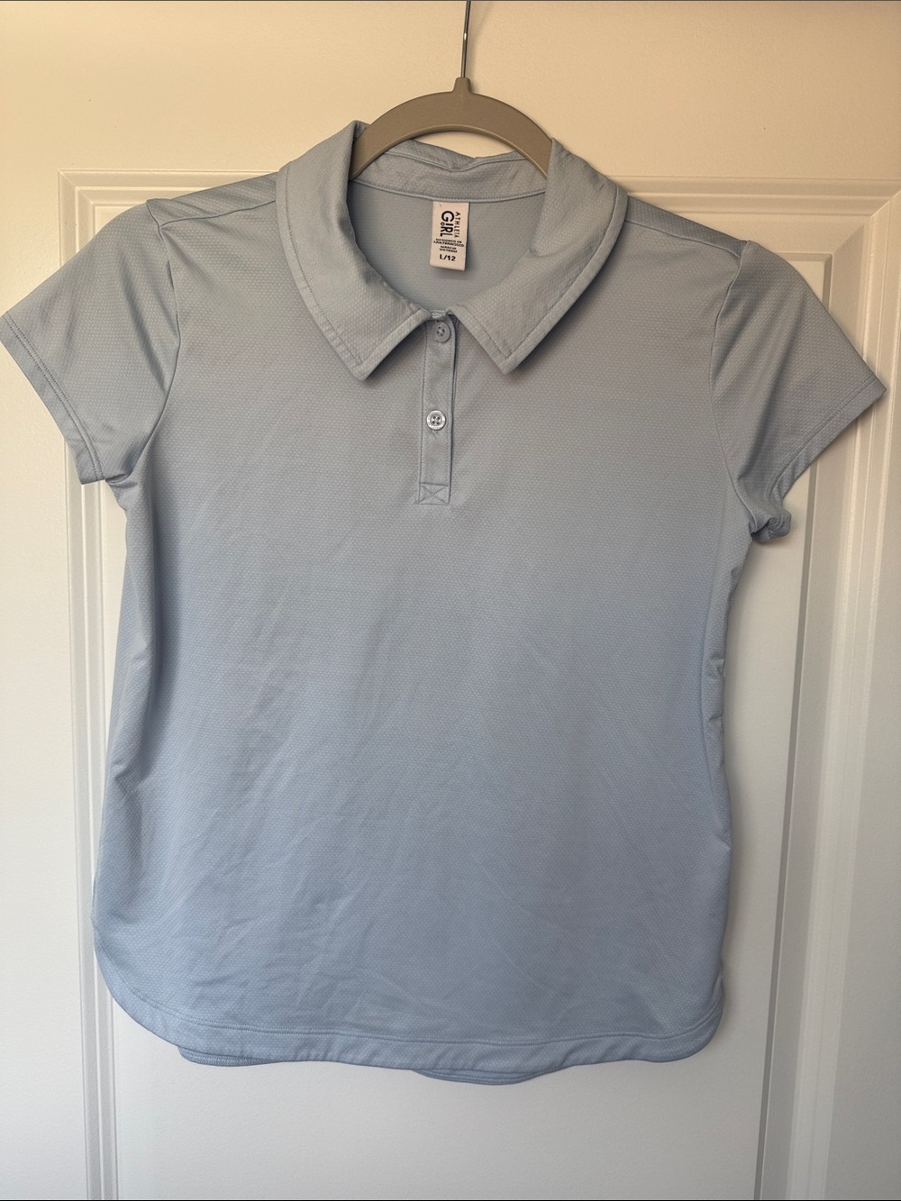 Athleta Girls  Light Blue  Polo Shirt size 10-12